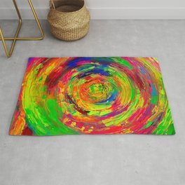 Gyps Dance 10 - Detail Relief Impasto Textured Modern Abstract Cercles Painting Rug