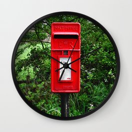 Red UK Letterbox Painting Wall Clock