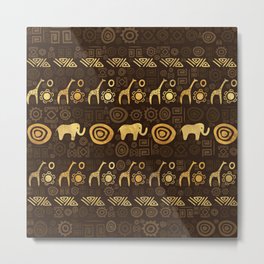 Ethnic African Pattern- browns and golds #1 Metal Print | Primitive, Simple, Ethnicpattern, Ethnichomedecor, Geometric, Nativeamerican, Culture, Nativeart, Africanpattern, Folk 
