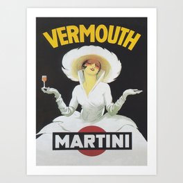 Vermouth Martini Print, Vintage Poster, Beverage Wall Art, Bar Decor, Art Deco Decor Art Print