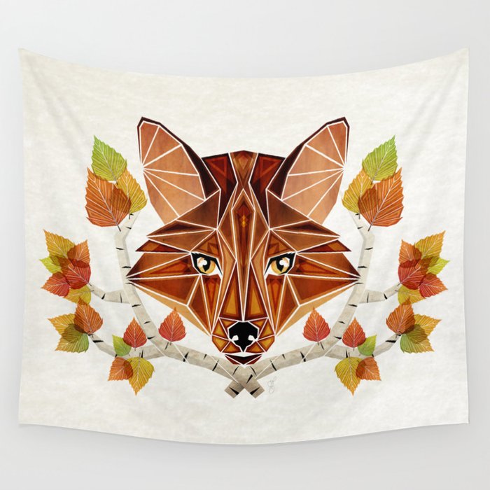 fox autumn Wall Tapestry