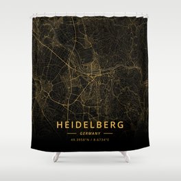 Heidelberg, Germany - Gold Shower Curtain