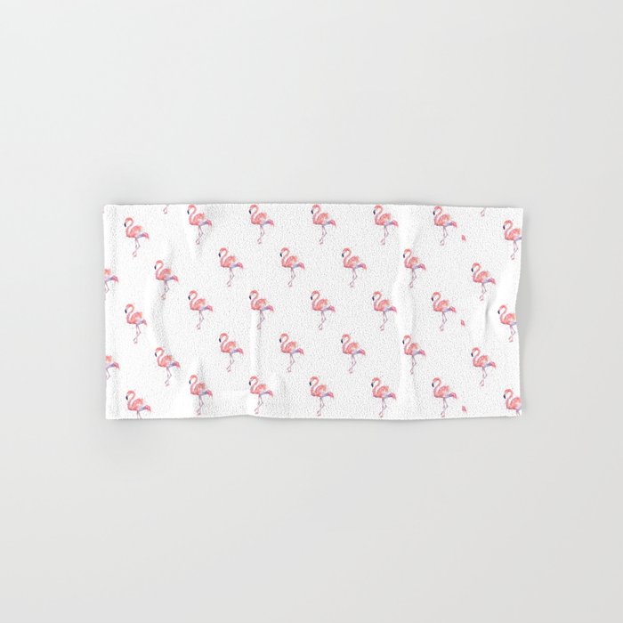 Flamingo Watercolor Hand & Bath Towel