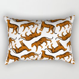 Tigers (White and Orange) Rectangular Pillow