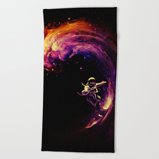Space Surfing Beach Towel
