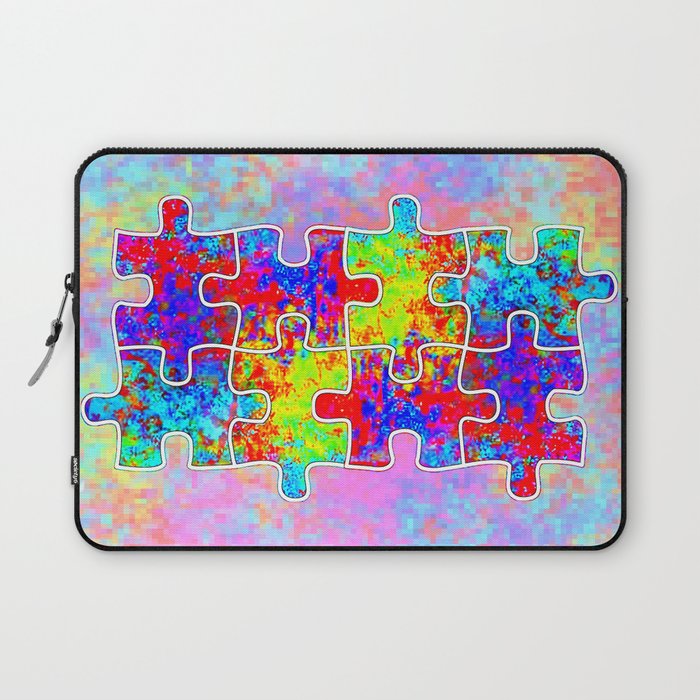 Autism Colorful Puzzle Pieces Laptop Sleeve