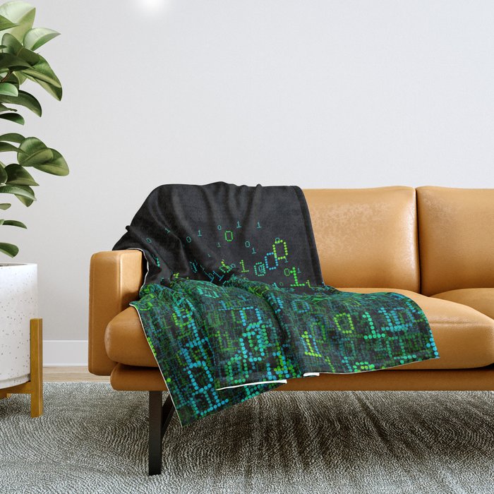 Binary Cloud Throw Blanket