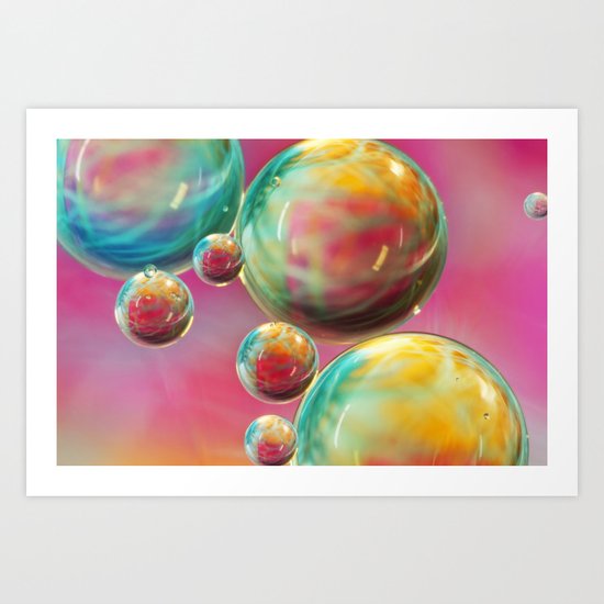 Tropical Feather Bubble Abstract Art Print
