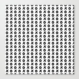 XOXO pattern black and white Canvas Print