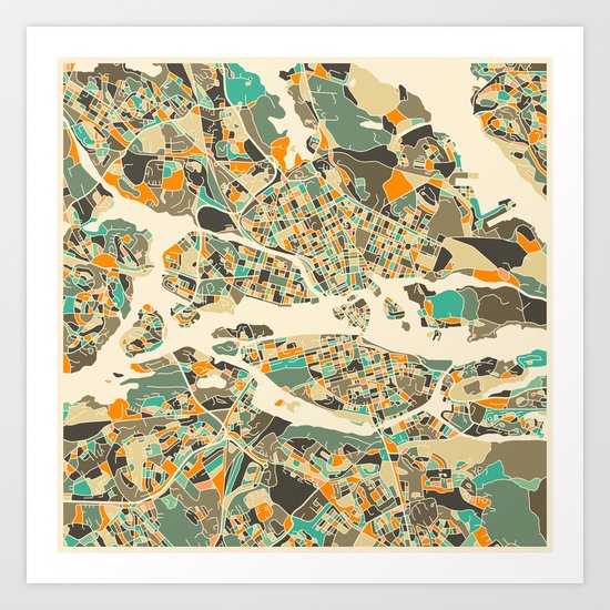 Stockholm MAP Art Print