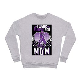 Purple For Mom Alzheimer Alzheimer's Awareness Crewneck Sweatshirt