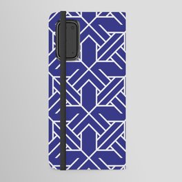 Navy Blue Tiles Retro Pattern Tiled Moroccan Art Android Wallet Case