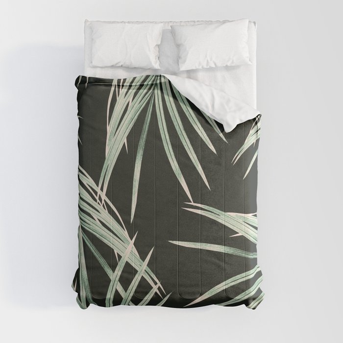 Green Palm Leaves Dream #1 #tropical #decor #art #society6 Comforter