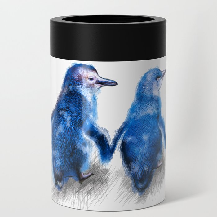 We care a lot. Couple of blue little penguins. Can Cooler