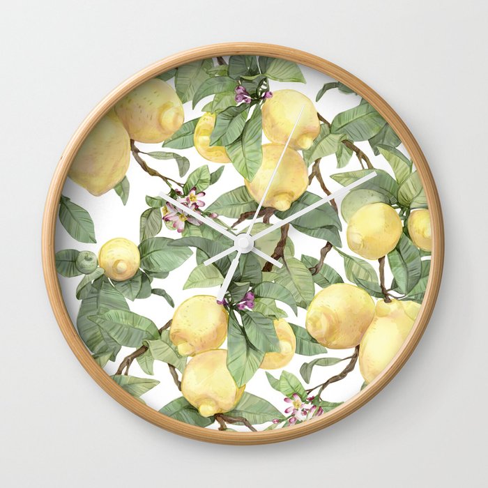 Watercolor lemon Wall Clock