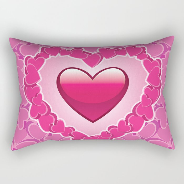 Pink Love Background Rectangular Pillow