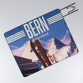 Bern Switzerland Ski poster Picnic Blanket