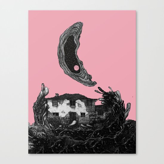 house/mon, pink# Canvas Print