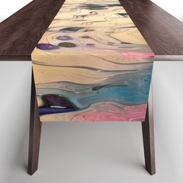 Sand Brown Abstract Painting Table Runner