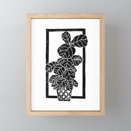 Fiddle Leaf Fig Block Print Framed Mini Art Print
