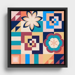 Geometric Tiles Framed Canvas