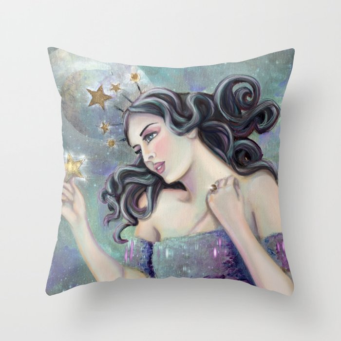 Asteria - Goddess of Stars Throw Pillow