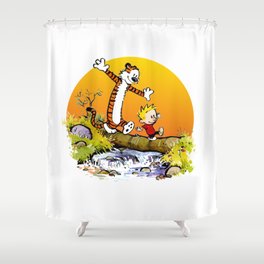 calvin and hobbes  Shower Curtain