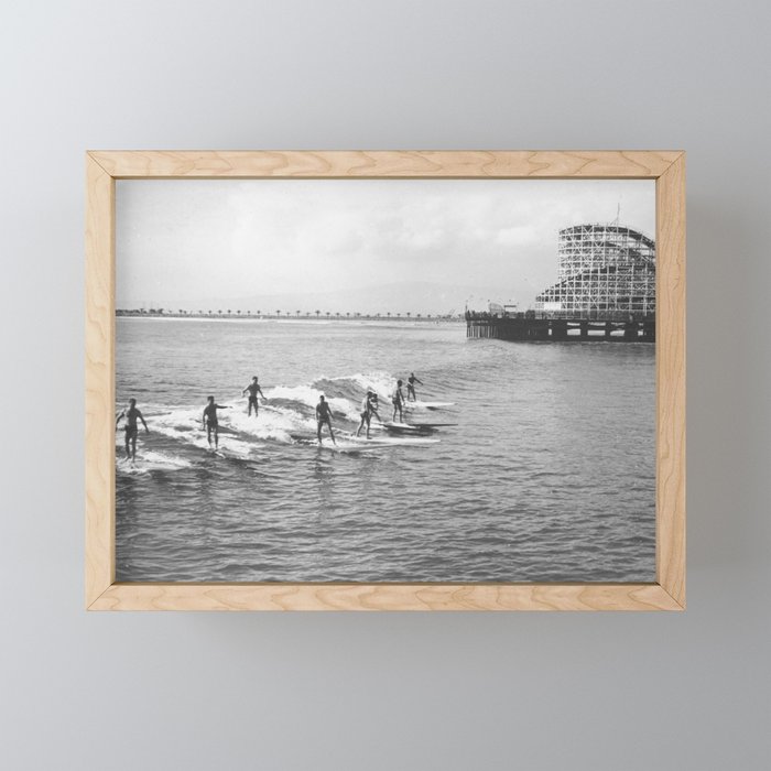 Long Beach Surfers 1930s Framed Mini Art Print