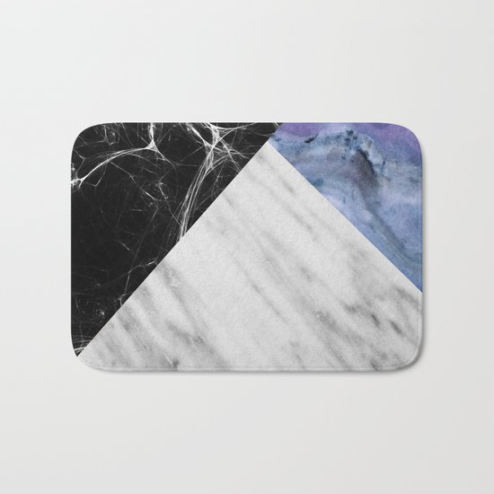 Marble Collage with Blue Bath Mat