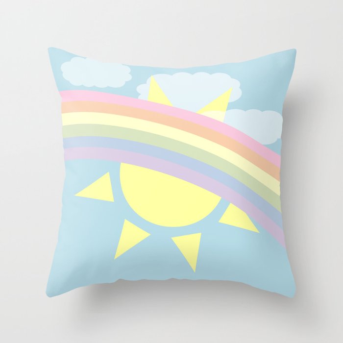 Pastel Rainbow Throw Pillow