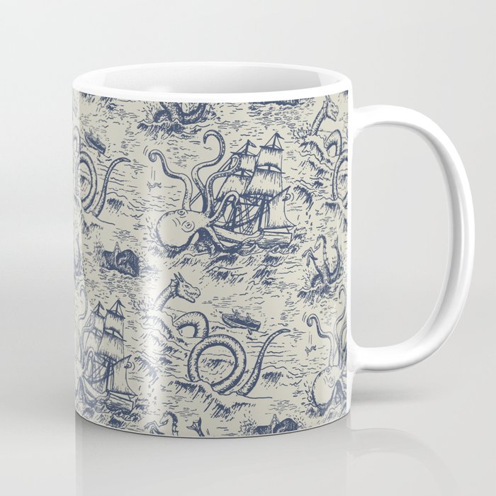 Mythical Sea Creatures Toile de Jouy Coffee Mug