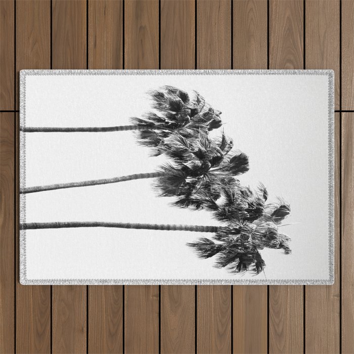 Palm Trees Black & White Vibes #4 #wall #decor #art #society6 Outdoor Rug