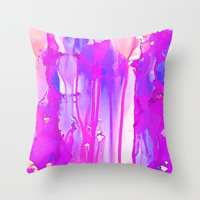 Lilac & Sherbet Abstract Throw Pillow