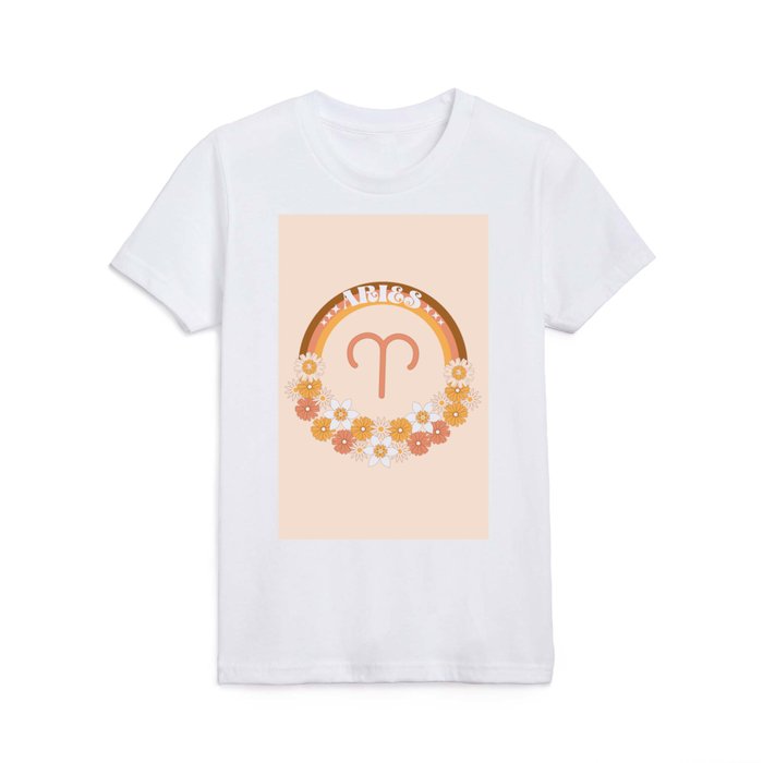 Vintage Aries Zodiac Pattern Kids T Shirt