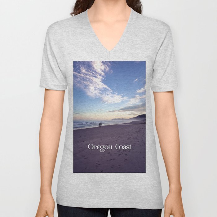 Walks on the Beach | Oregon Coast | Photography in the PNW V Neck T Shirt