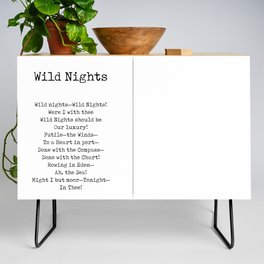 Wild Nights - Emily Dickinson Poem - Literature - Typewriter Print Credenza