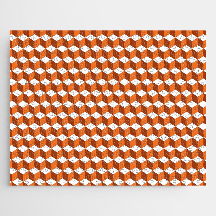 Orange square box seamless pattern Jigsaw Puzzle