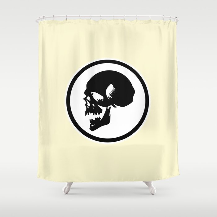 Human Skull Circular Symbol. Shower Curtain