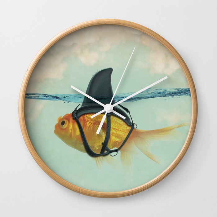 Brilliant DISGUISE - Goldfish with a Shark Fin Wall Clock