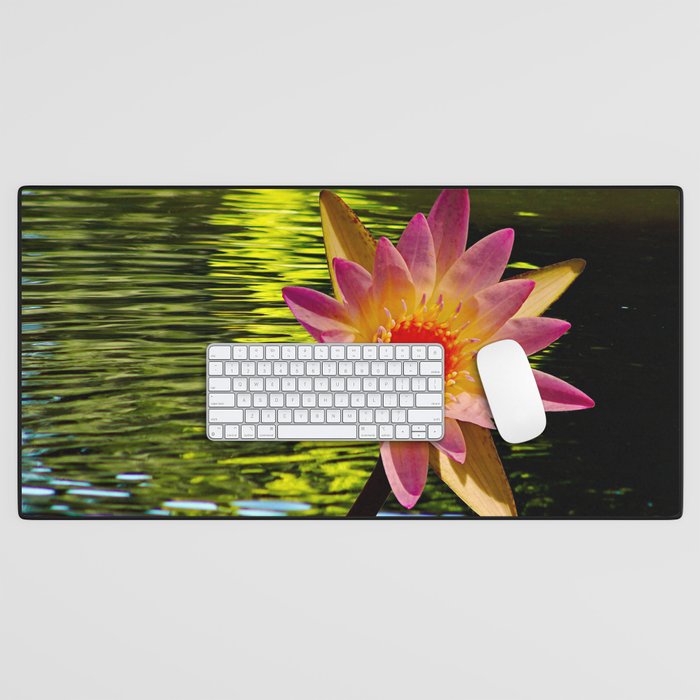 Indian Lotus Flower Waterlily Lake Desk Mat