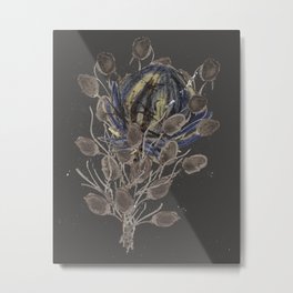 Flower bouquet Metal Print | Sepia, Bouquet, Furnishings, Digital, Drawing, Poster, Ink Pen, Interior, Mixedtechnique, Grey 