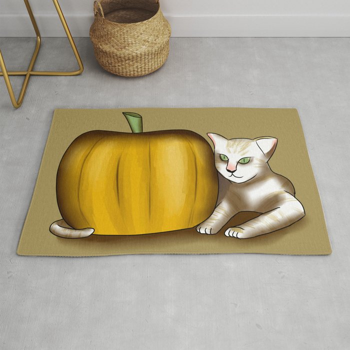 Cat and Pumpkin Rug