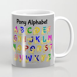 Pony Alphabet Chart, Colourful Coffee Mug