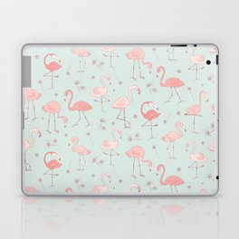 Flirty Flamingos Aqua Laptop Skin