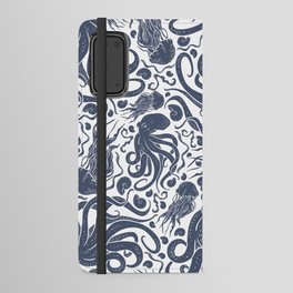 Octopus Jellyfish Navy Blue Android Wallet Case