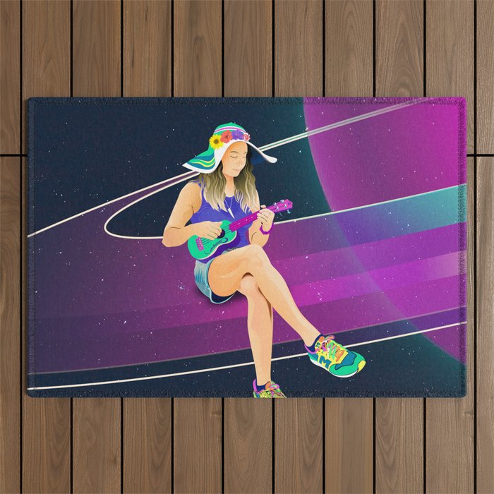 The girl from Saturn by #Bizzartino Outdoor Rug