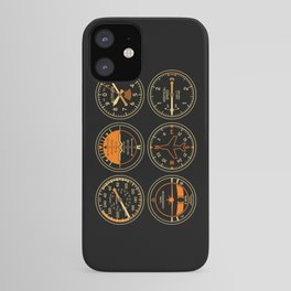 Aircraft Flight Instruments - 6 Pack Black iPhone Case | Aircraft, Altitude, Aviation, Airplane, Attitude, Heading, Instruments, Flight, 6Pack, Sixpack 