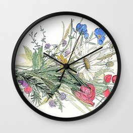 Bouquet of Wildflower Wall Clock