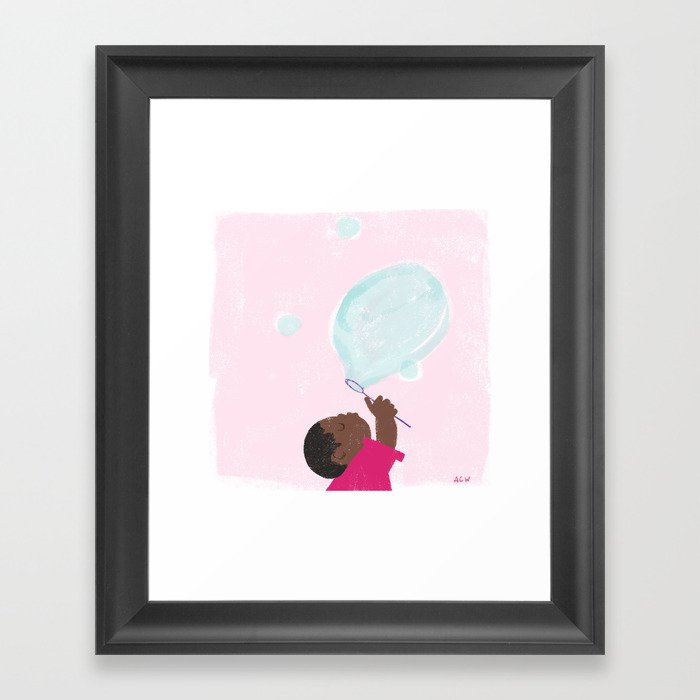 Blowing Bubbles Framed Art Print