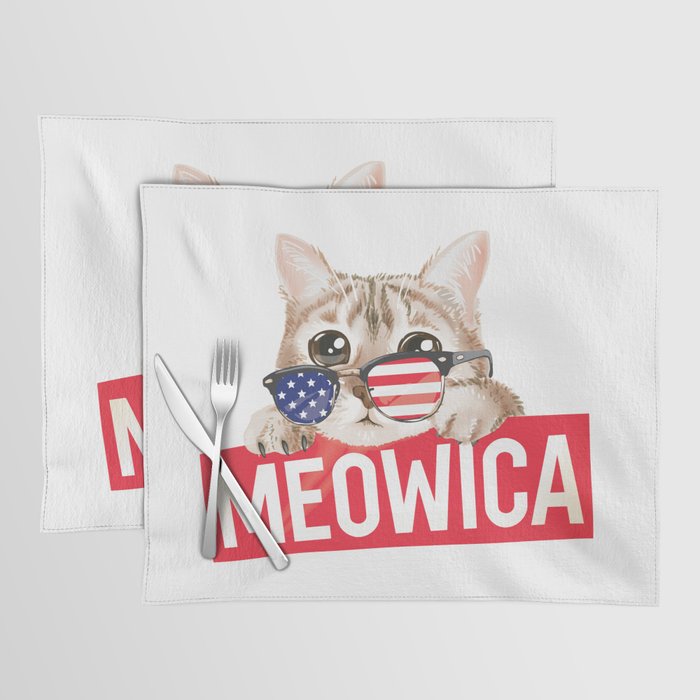 Meowica American Cat Independence Day Placemat